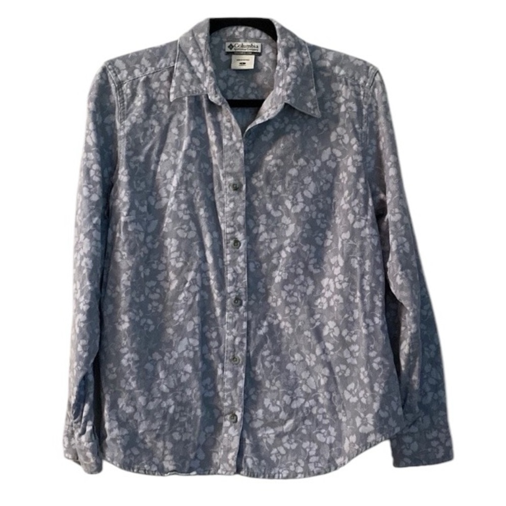Columbia grey floral  corduroy sportswear company  blouse Excellent condition L